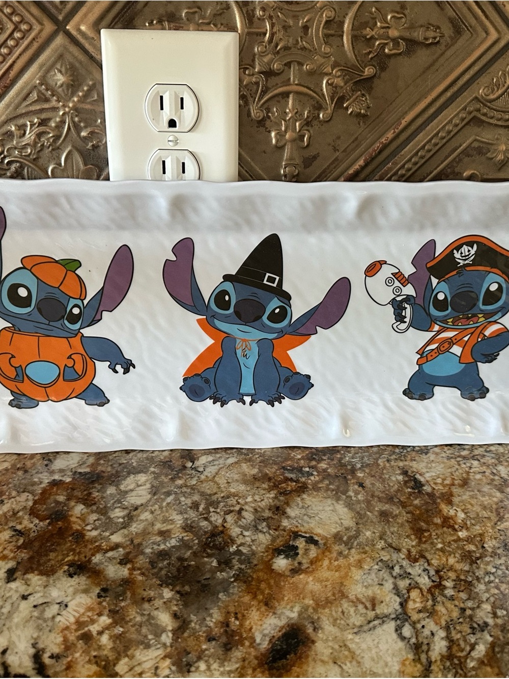 Spiegel Kids Halloween Stitch Panel in Blue, Orange, Purple